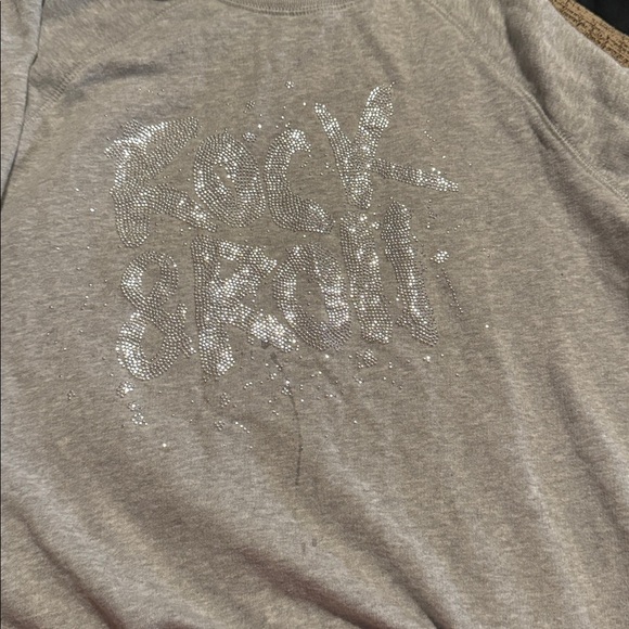 Zadig & Voltaire Rock & Roll Strass Oversized Sweatshirt XS Gray Stud FLAW 298$ - Picture 2 of 6